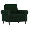 vidaXL Poltroncina con Poggiapiedi Verde Scuro 60 cm in Velluto