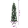 vidaXL Albero di Natale Artificiale Sottile Verde e bianco 210 cm
