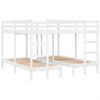 vidaXL Giroletto Castello Triplo Bianco 200x200/80x200cm Massello Pino