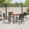 vidaXL Set da Pranzo per Giardino 5 pcs Nero e Marrone polyrattan
