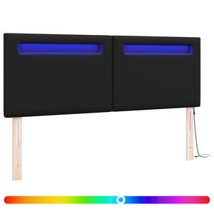 vidaXL Testiera LED Nero 144 cm Pelle Sintetica