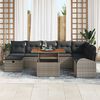 vidaXL Set Divano da Giardino 9 pcs Grigio polyrattan