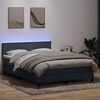 vidaXL Letto a Molle con Materasso e LED Grigio Scuro 140x220 cm Velluto