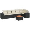 vidaXL Set Divani da Giardino con Cuscini 7pz Nero Polyrattan