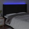 vidaXL Testiera a LED Nera 163x16x118/128 cm in Tessuto