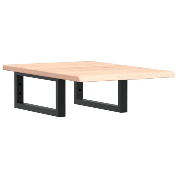 vidaXL Ripiano a Parete per Lavabo in Acciaio e Massello di Rovere