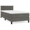 vidaXL Giroletto a Molle con Materasso Grigio Scuro 100x200 cm Velluto