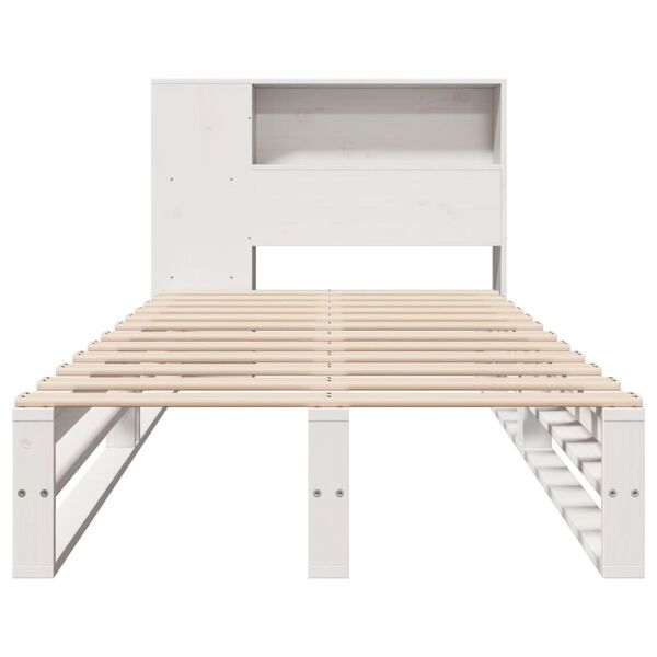 vidaXL Letto Libreria senza Materasso Bianco 75x190 cm Legno Massello