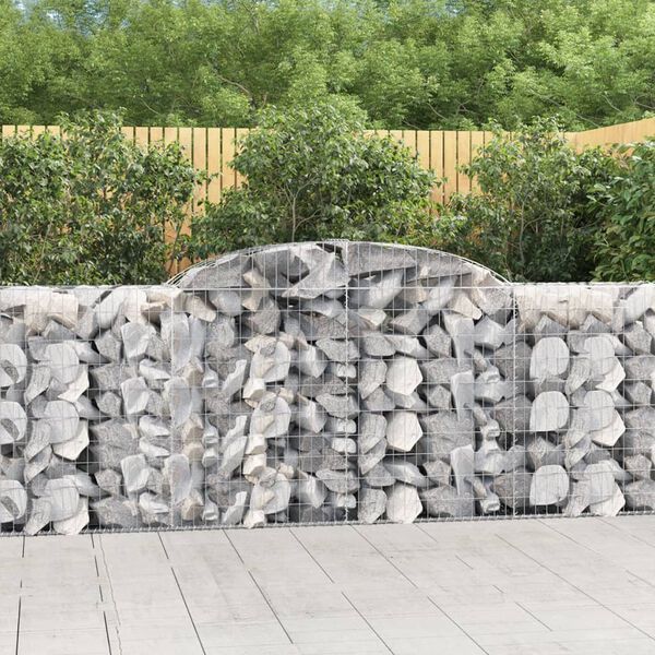 vidaXL Cesti Gabbioni ad Arco 17 pz 300x50x100/120 cm Ferro Zincato