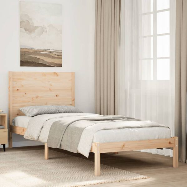 vidaXL Giroletto Extra Lungo senza Materasso 90x220 cm Legno Massello