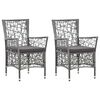 vidaXL Sedie da Esterno 2 pz con Cuscini in Polyrattan Grigio
