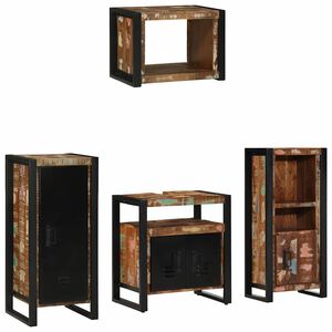 vidaXL Set di mobili per il bagno 4 pcs Legno Recuperato Massello