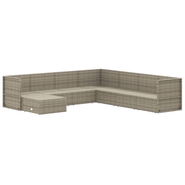 vidaXL Set Divani da Giardino 8 pz con Cuscini in Polyrattan Grigio