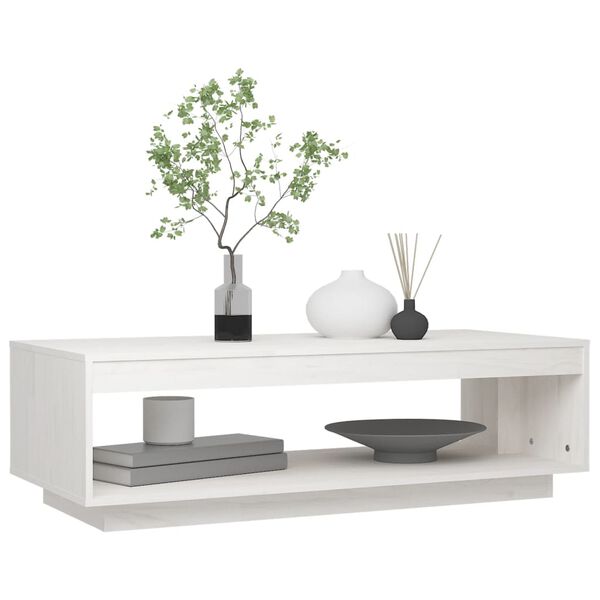 vidaXL Tavolino da Salotto Bianco 110x50x33,5 cm in Legno di Pino
