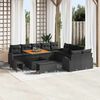 vidaXL Set Divano da Giardino con cuscino 13 pcs Nero Poly Rattan