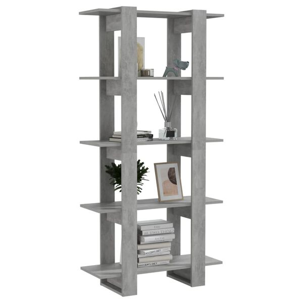 vidaXL Libreria/Divisorio Grigio Cemento 80x30x160 cm in Truciolato