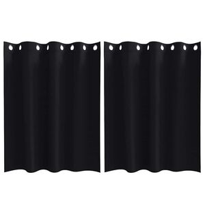 vidaXL Tende Blackout con Anelli 2 pcs Nero 140 x 140 cm Poliestere