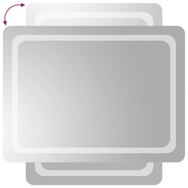 vidaXL Specchio da Bagno con Luci LED 60x80 cm