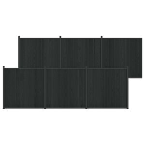 vidaXL Pannello di Recinzione 6 pcs WPC e Alluminio Nero