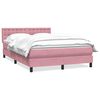 vidaXL Giroletto a Molle con Materasso Rosa 140x210 cm in Velluto