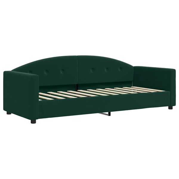 vidaXL Divano Letto Estraibile Materassi Verde Scuro 80x200 Velluto