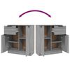 vidaXL Credenze 2 pz Grigio Sonoma 60x30x70 cm in Legno Multistrato