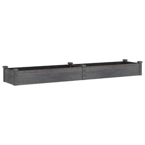 vidaXL Fioriera Giardino con Fodera Grigia 240x45x25 cm Massello Abete