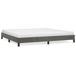 vidaXL Giroletto senza Materasso Grigio Scuro 200x200 cm Velluto
