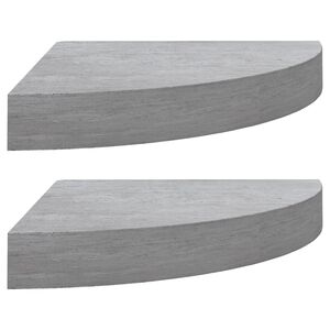 vidaXL Mensole Angolari 2pz Grigio Cemento 35x35x3,8 cm in MDF