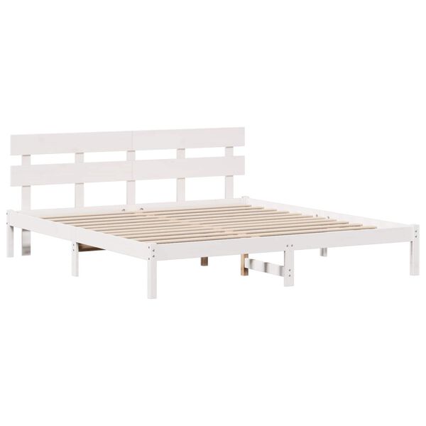 vidaXL Struttura del letto Bianco 200 x 200 cm Legno massello di pino