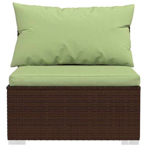 vidaXL Set Divani da Giardino 12 pz con Cuscini Marrone in Polyrattan