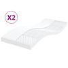 vidaXL Materassi in Schiuma 2pz Bianchi 100x200cm 7 Zone Durezza 20ILD