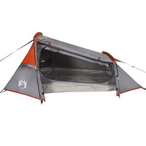 vidaXL Tenda da Campeggio a Tunnel per 2 Persone Grigio e Arancione