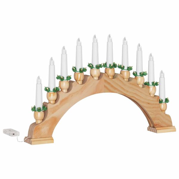 vidaXL Arco di Candele di Natale con 10 Candele LED Marrone