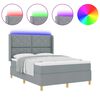 vidaXL Letto a molle con materasso Grigio chiaro 140 x 200 cm Tessuto
