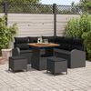 vidaXL Set Divano da Giardino con cuscino 8 pcs Nero polyrattan