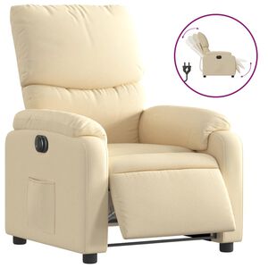 vidaXL Poltrona Elettrica Reclinabile Crema in Tessuto