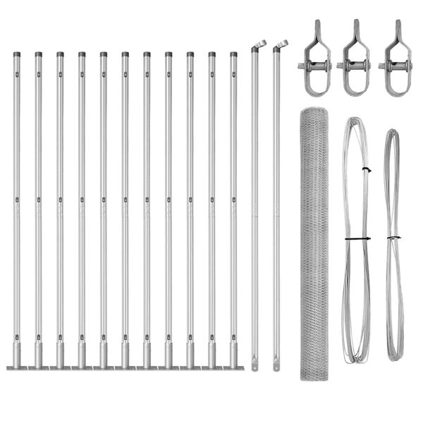 vidaXL Palo della recinzione Argento 25 x 1,5 m (rete da 25 mm)