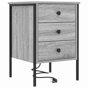 vidaXL Armadio da Notte con cassetto Grigio Sonoma 42 x 41 x 61 cm