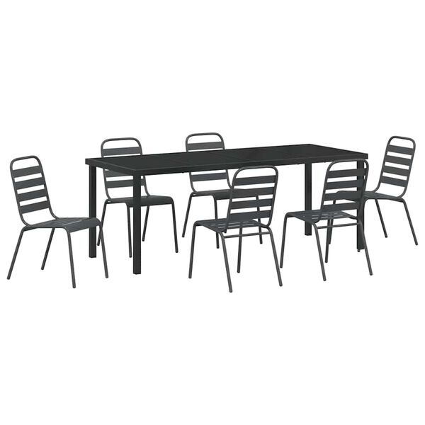 vidaXL Set da Pranzo per Giardino 7 pcs Antracite