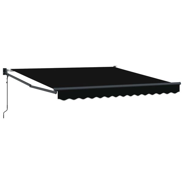 vidaXL Tenda Retrattile Nero 350 x 250 cm Poliestere e Alluminio