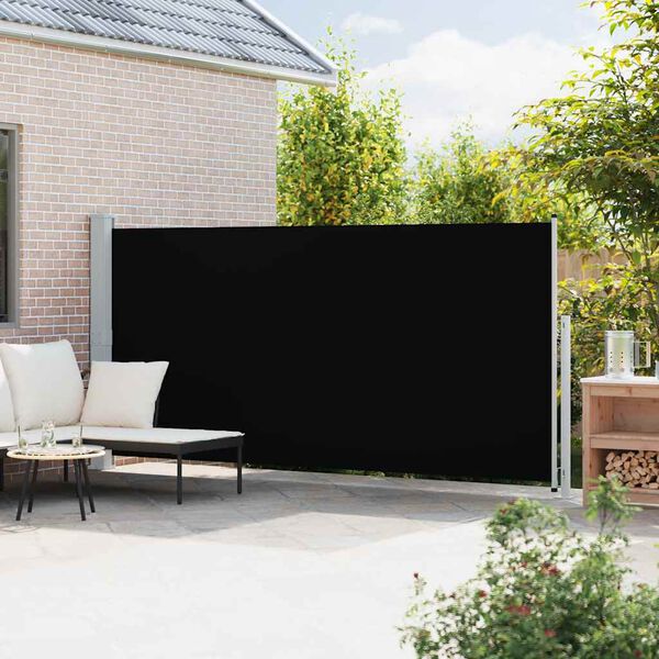 vidaXL Tenda Laterale Retrattile per Patio 180x500 cm Nera