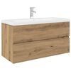 vidaXL Mobile Bagno con Lavabo Integrato&Rubinetto Rovere Artigianale