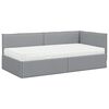 vidaXL Struttura Letto Angolare con Materasso 2 pcs Grigio chiaro