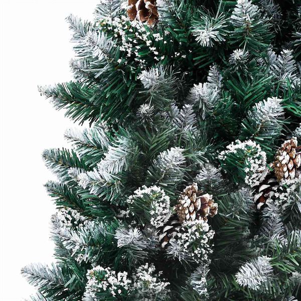 vidaXL Albero di Natale Artificiale con LED e Set di Palline e Pigne 180 cm