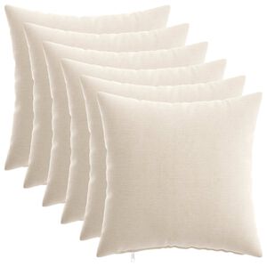 vidaXL Federa 6 pz HEERLEN Crema 30 x 30 cm Tessuto Chenille