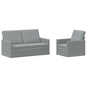 vidaXL Set di divani 2 pcs Grigio Chiaro Tessuto