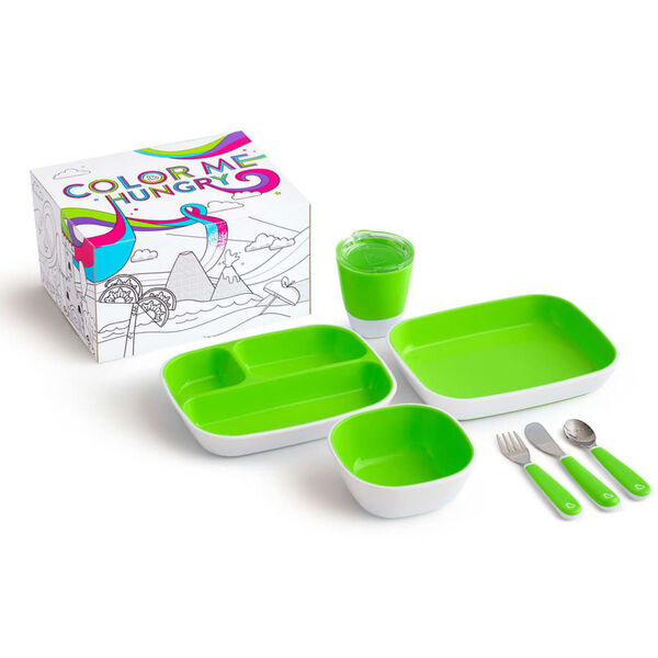 Munchkin Set da Tavola 7 pz Color Me Hungry Verde