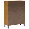 vidaXL Credenza con Anta in Vetro FLAM 92x40x122,5 cm in Legno di Pino