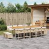 vidaXL Set da Pranzo da Giardino 15 pz con Cuscini Beige in Polyrattan